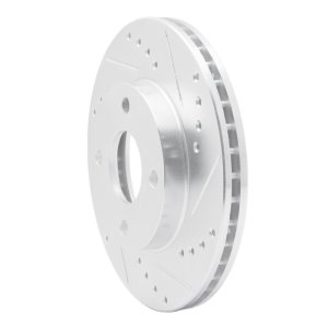 Ford Ecosport Brake Rotor (1) - Front Right - R1 Concepts - Drilled & Slotted - Silver - `00-`15